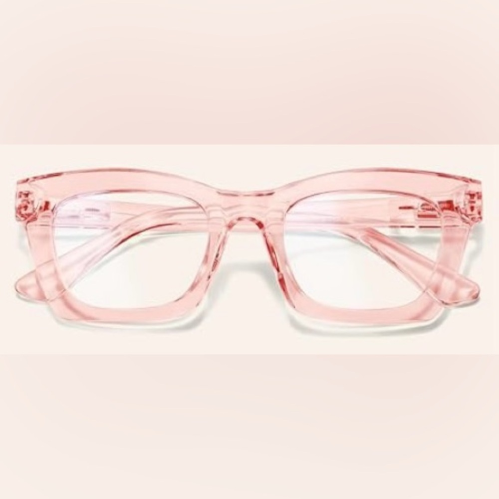 Stylish Pink Transparent Glasses (1.25 Blue light Readers)